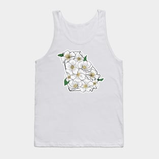 Georgia and State Flower the Cherokee Rose Tank Top